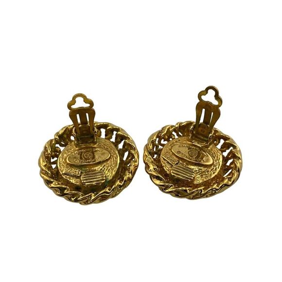 Pre Loved Chanel Pearl Clipon Earrings Gold Chain Design Women - Picture 7 of 8